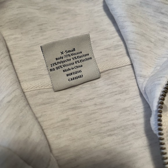 Varley Roxbury Double Soft Zip-Through Sweatshirt Ivory XS Funnel Neck - Picture 8 of 10